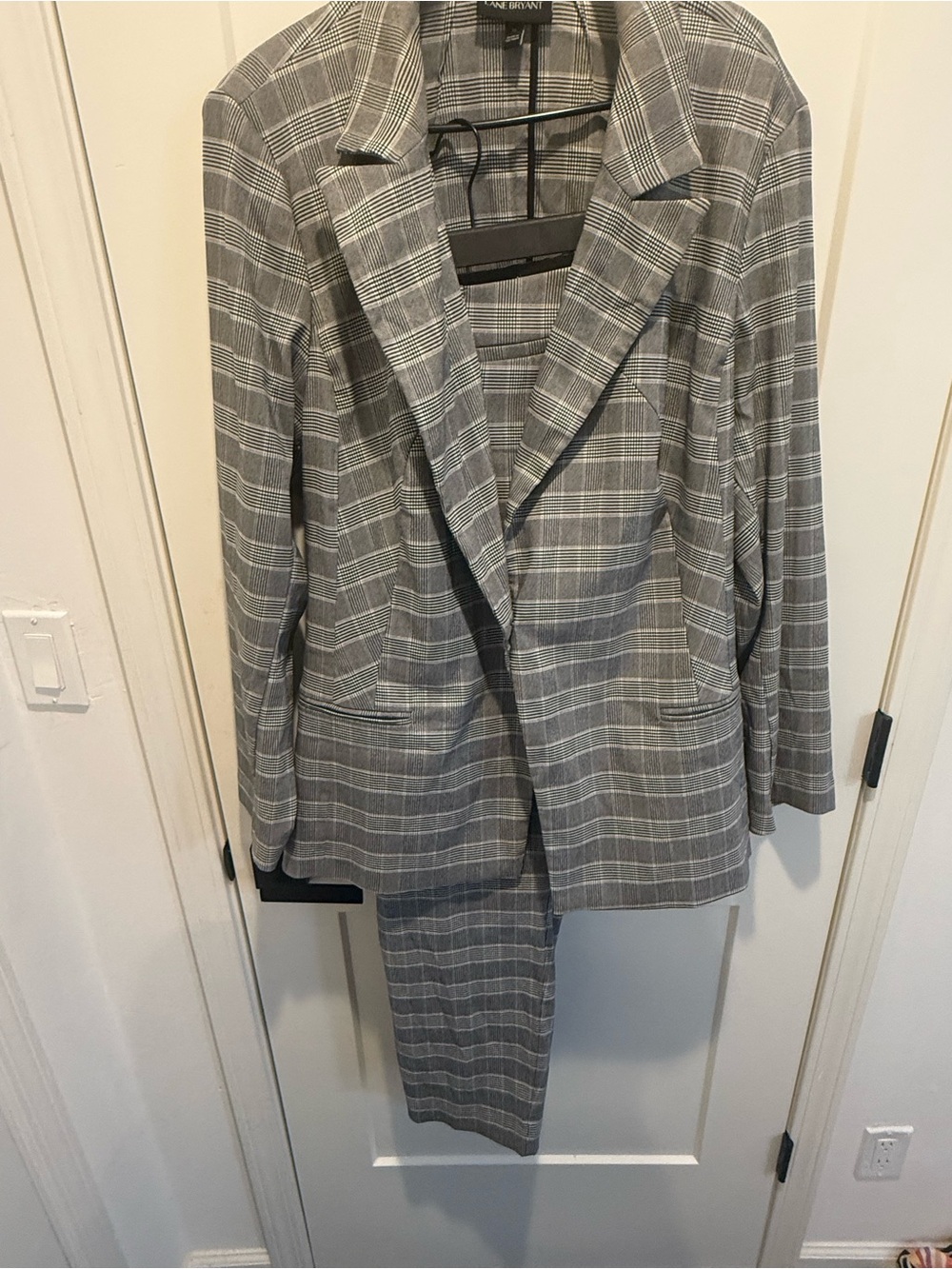 Lane Bryant Gray Plaid Suit Set Blazer & Trousers Size 26